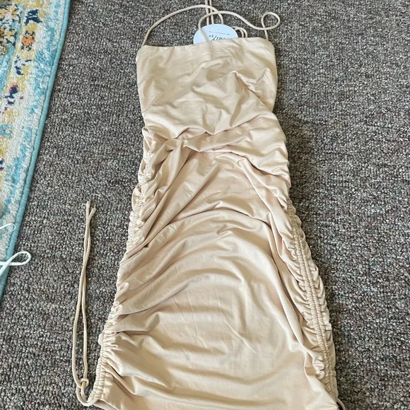 open lace back dress Maida Maxi Dress Light Brown